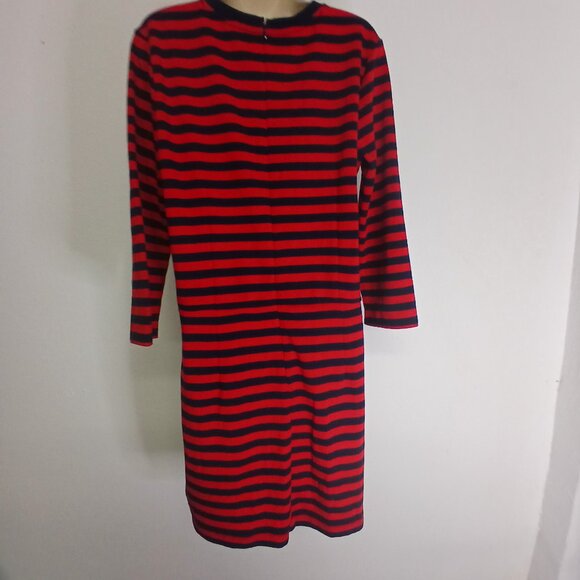 UEC Gap Striped Red/Navy Dress W/Pockets sz Large - Picture 3 of 9